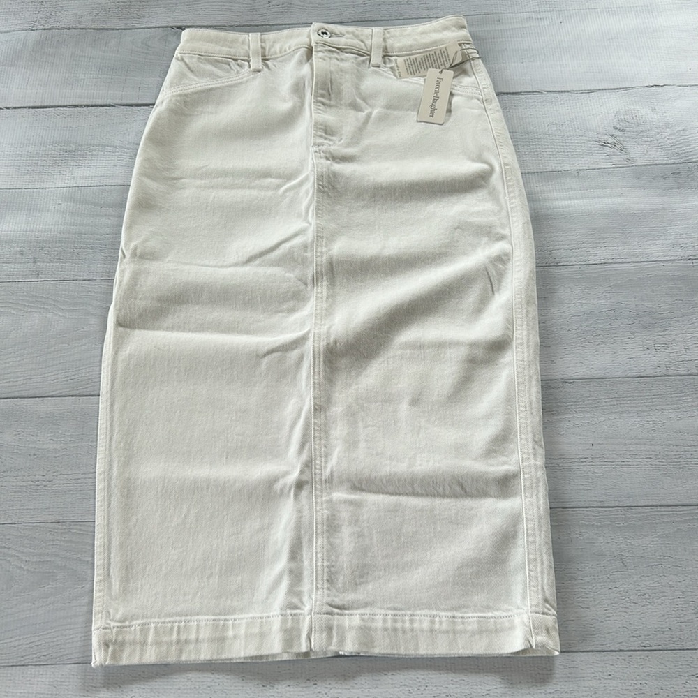 Favorite Daughter The Mischa Skirt Size 27 Leche Off-White Jean Skirt Midi